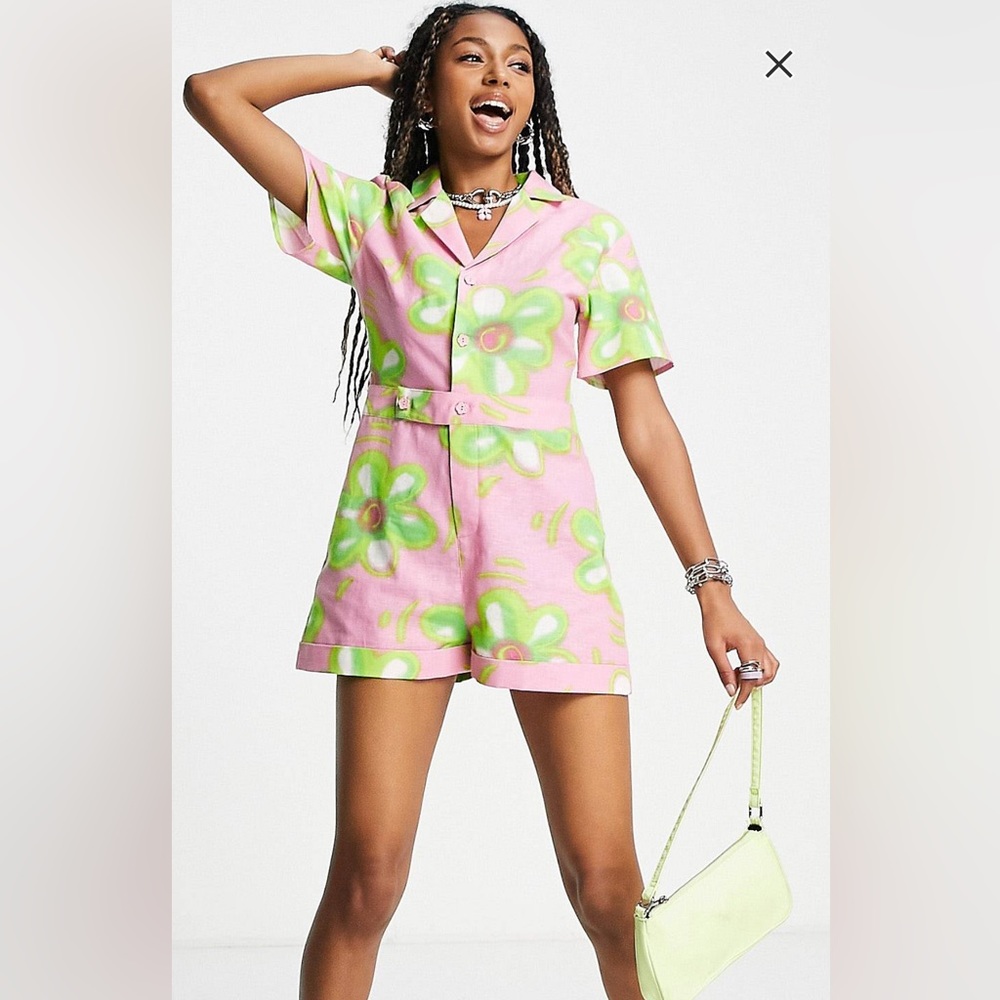 Floral Button Down Romper